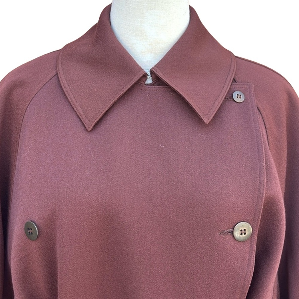 Azzedine Alaïa 1987 Rare Vintage Oversized Belted Wool Coat Brown/Purple - Picture 7 of 13